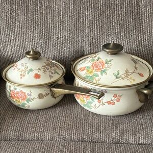 Mikasa Floral Cookware Set with Gold Accents